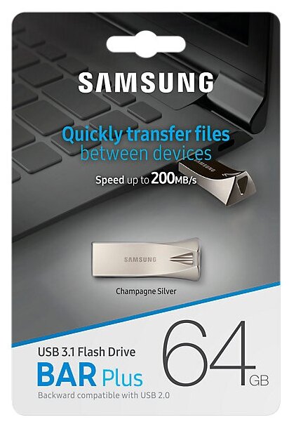 Купить USB Flash drive Память USB Flash Samsung 64 ГБ BAR Plus  (MUF-64BE4/APC)